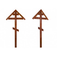 Крест намогильный сосновый Резной №3 с крышкой