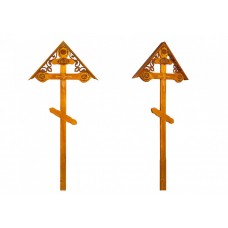 Крест намогильный сосновый С фигурным орнаментом с крышкой